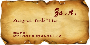 Zsigrai Amália névjegykártya